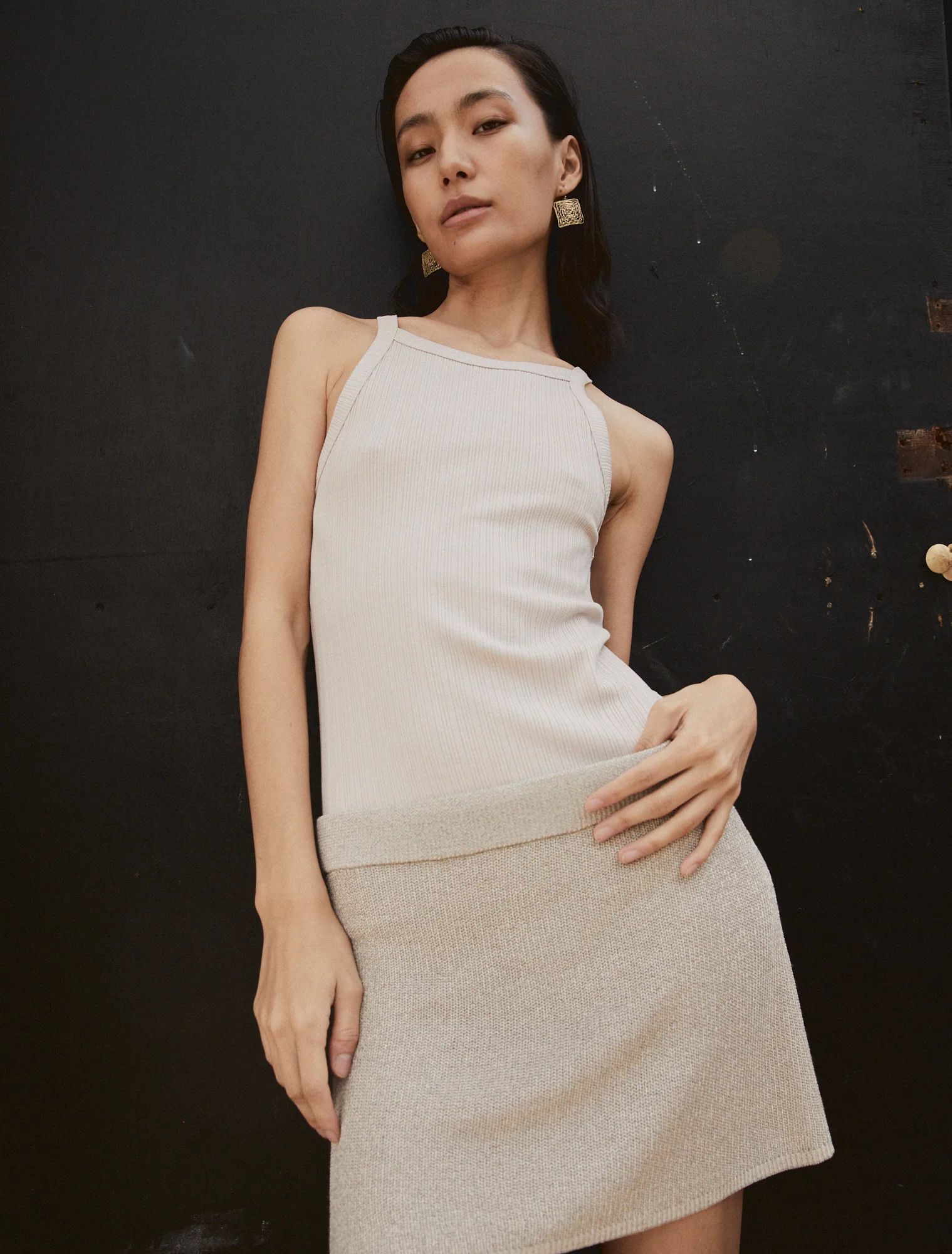 Ajla Mini Skirt In Magnolia Melange | NinetyPercent