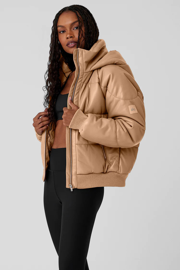 Faux Leather Boss Puffer - Black | Alo Yoga (US)