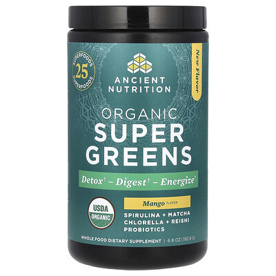 Ancient Nutrition, Organic SuperGreens, Mango, 6.8 oz (192.8 g) | iHerb