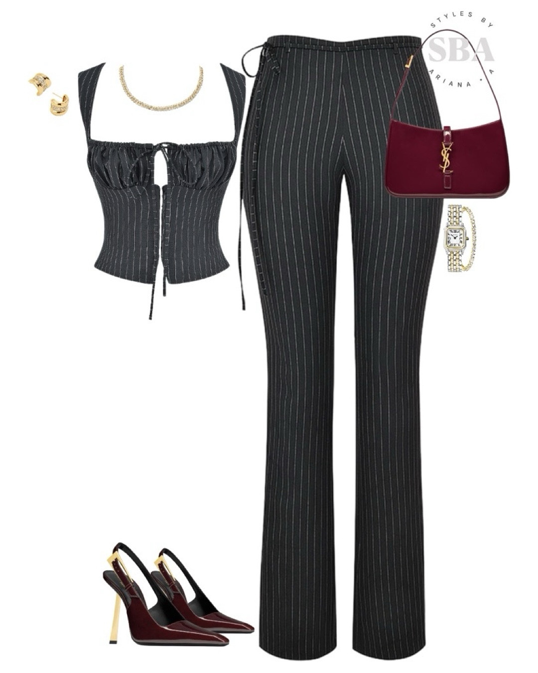 Channeling playful sophistication: Rocking a pinstripe ensemble with a bold pop of red. ❤️ #EdgyElegance

#LTKshoecrush #LTKstyletip