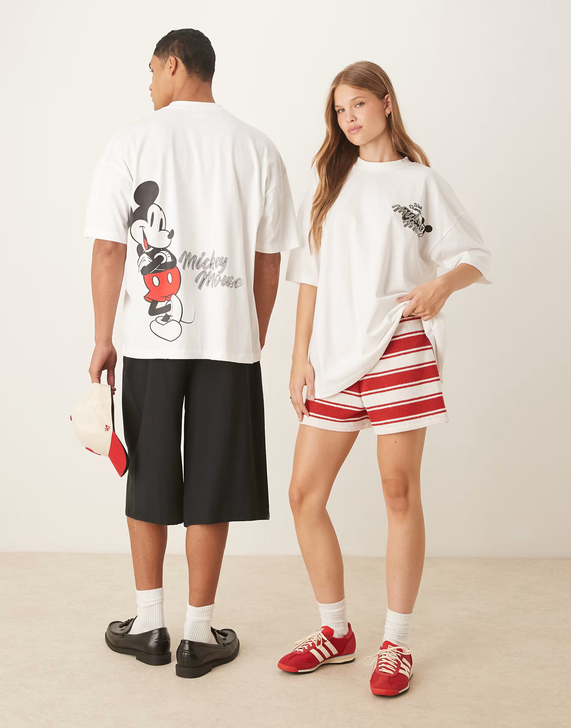 ASOS DESIGN Disney unisex oversized t-shirt with Mickey Mouse print in beige | ASOS (Global)