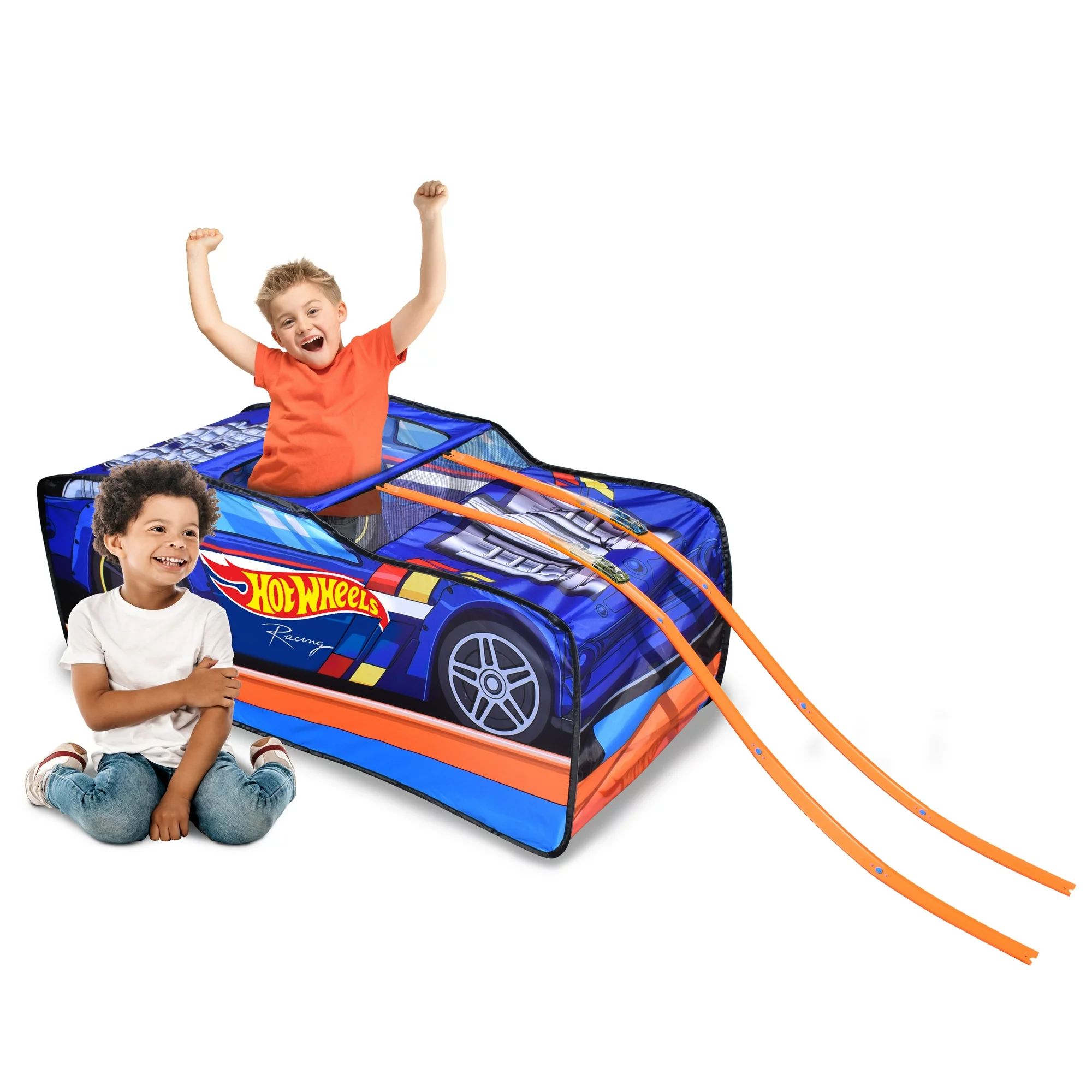 Hot Wheels Toy Pop-up Tent, Track & 2 Cars, Polyester, in & Outdoor, Children Unisex, Ages 4+ | Walmart (US)