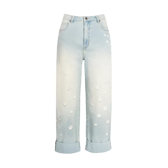 Jessica Simpson Women's Zinnia Wide Leg Boyfriend Jeans, Sizes 2-16 | Walmart (US)