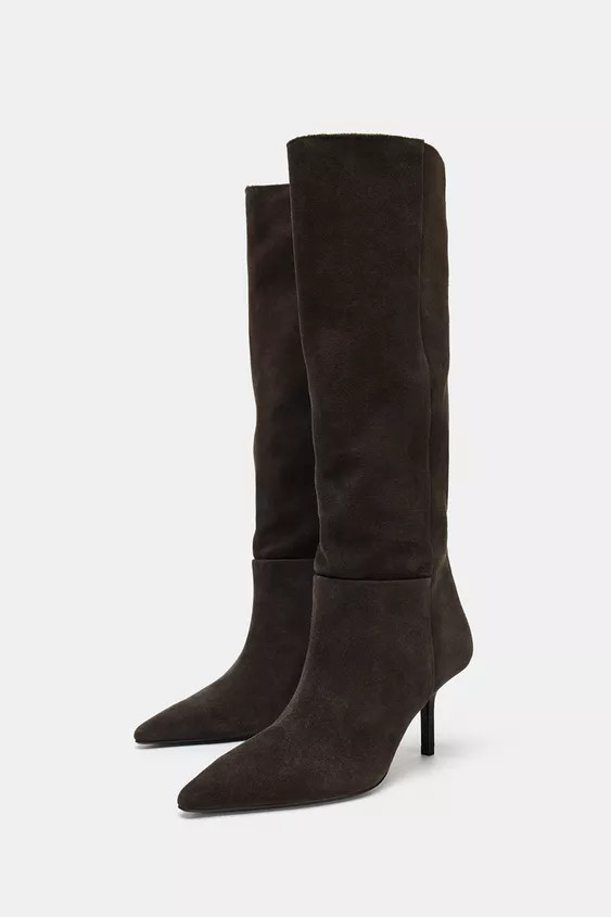 ABSATZSTIEFEL AUS VELOURSLEDER | Zara DE