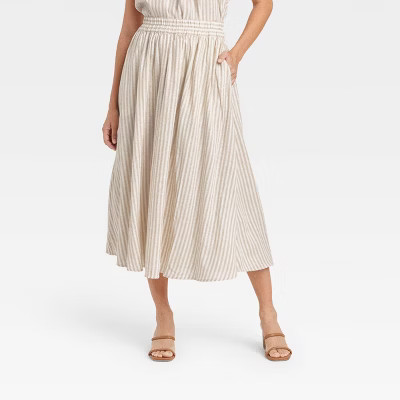 Women's Smocked Waist Mid-Rise A-Line Skirt - A New Day™ | Target