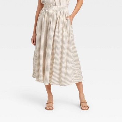 Women's Smocked Waist Mid-Rise A-Line Skirt - A New Day™ | Target