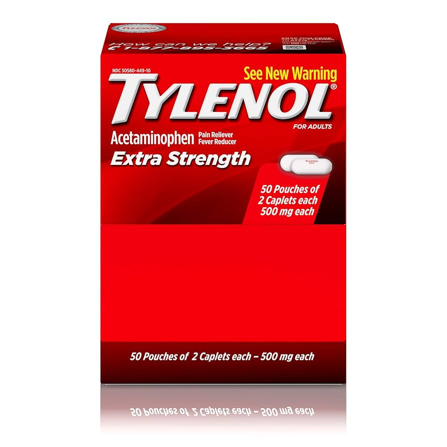 Tylenol Extra Strength Acetaminophen Caplets, 500 mg, Pain Relief & Fever Reducer for Headache, B... | Amazon (US)