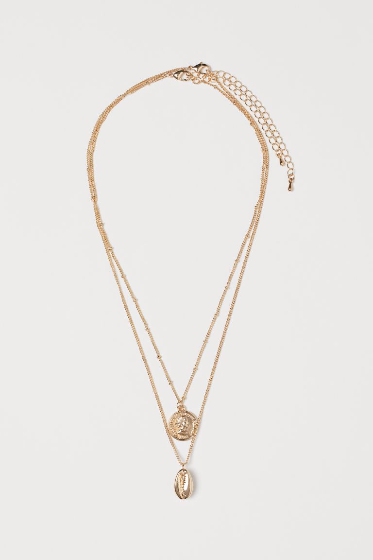 2-pack Pendant Necklaces - Gold-colored - Ladies | H&M US | H&M (US)