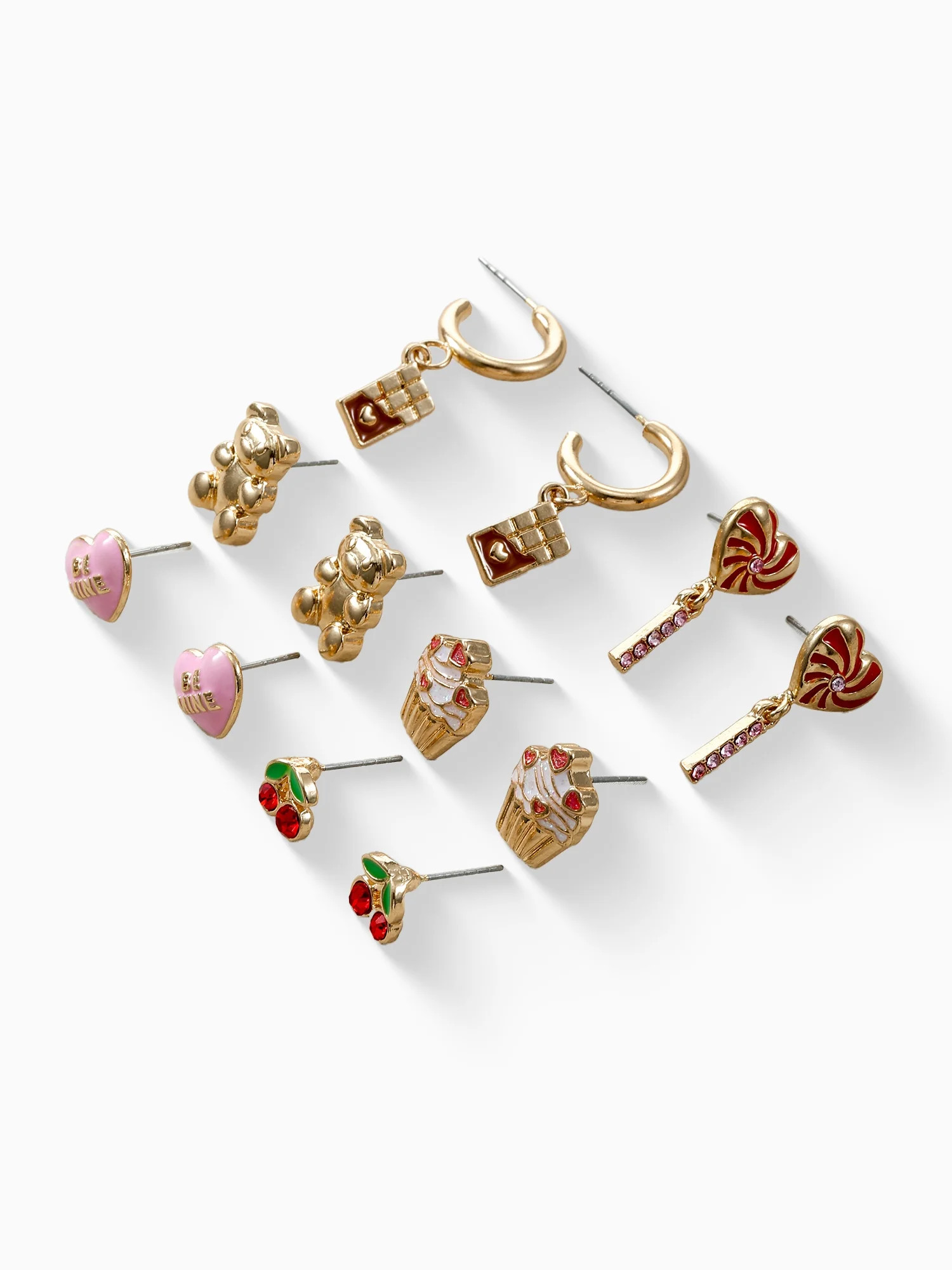 Way to Celebrate Valentine's Day Hearts and Bears Motif Earrings, 6 Pairs | Walmart (US)