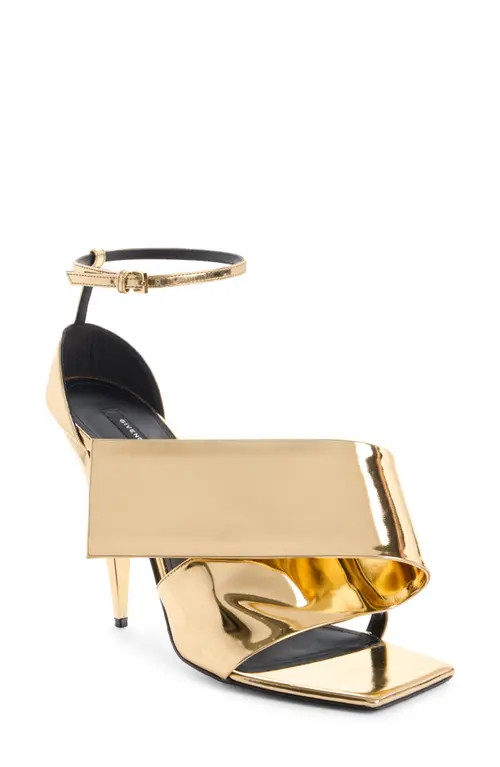 Givenchy Twisted Ribbon Ankle Strap Sandal in Golden at Nordstrom, Size 7Us | Nordstrom