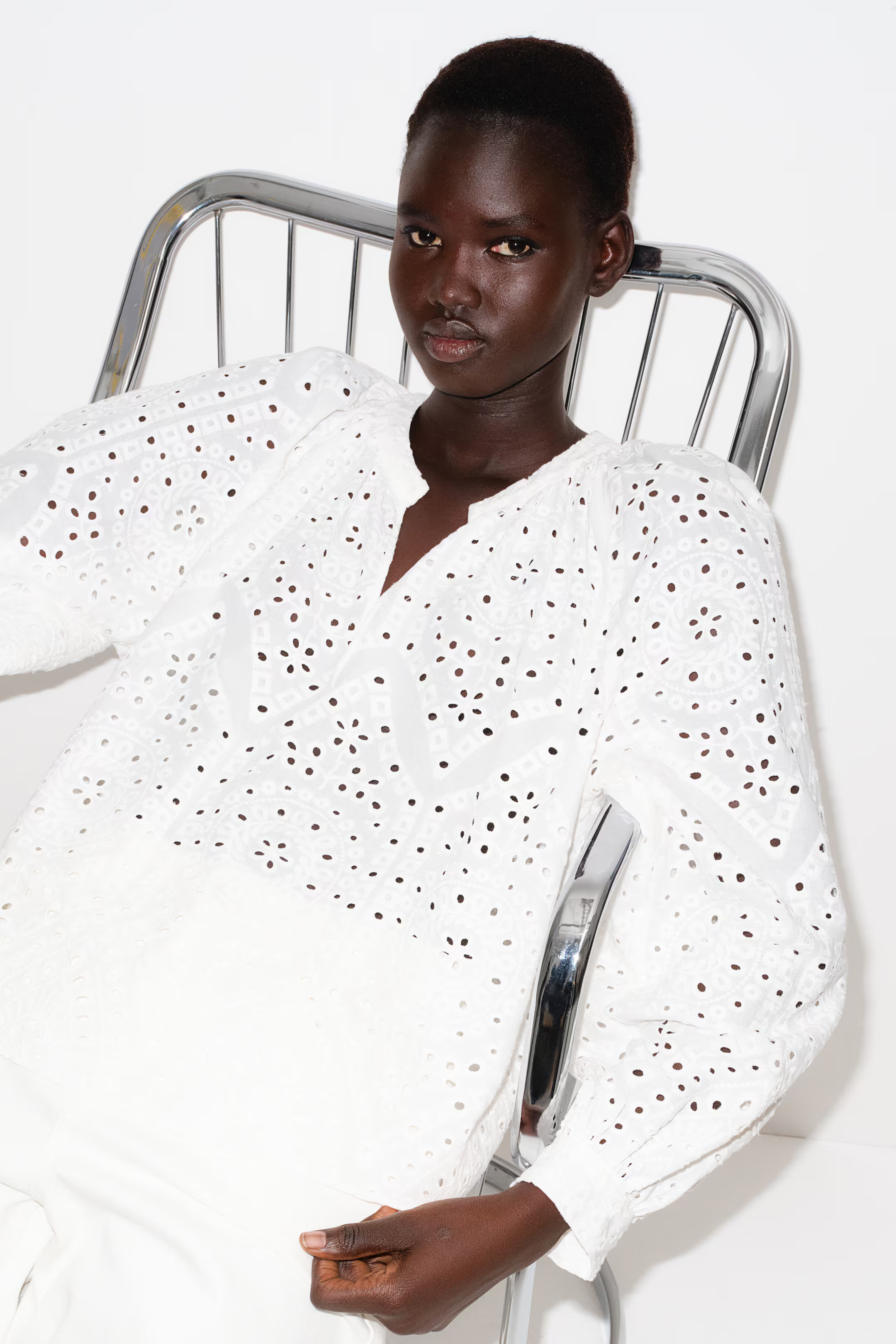 Blouse with Eyelet Embroidery | H&M (US + CA)