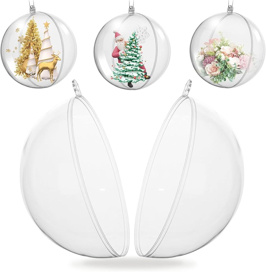 Koogel 20PCS Large Clear Ball Ornaments, 4inch Fillable Christmas Balls Shatterproof Ornament Bau... | Amazon (US)