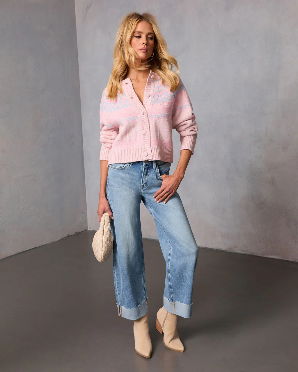 Cozy Aura Fair Isle Printed Cardigan | VICI