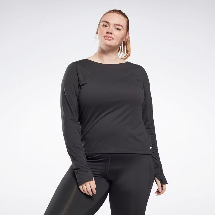 Reebok Workout Ready Supremium Long Sleeve T-Shirt (Plus Size) Womens Athletic T-Shirts | Target