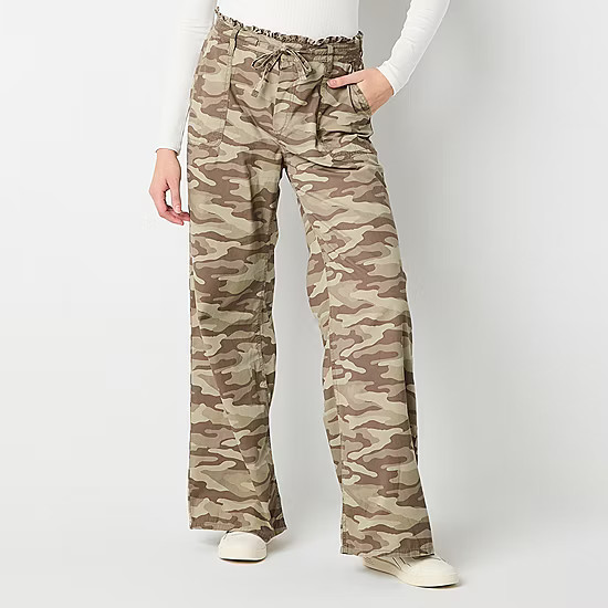 Arizona Womens High Rise Wide Leg Cargo Pant-Juniors | JCPenney
