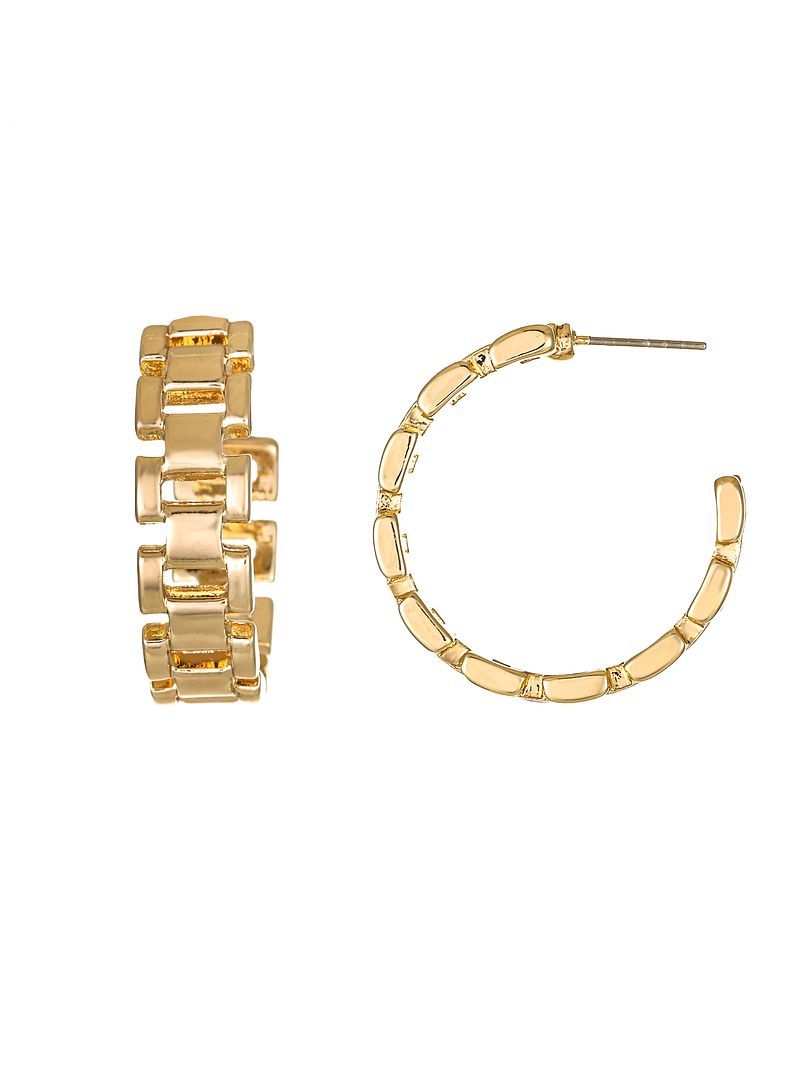 Time and Tru Goldtone Watch Band Hoop Earring, Female, 1 Pair of Earrings | Walmart (US)