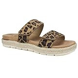 CLIFFS BY WHITE MOUNTAIN Shoes Tionna Women's Sandal, Leopard/Print/Calf, 9H M | Amazon (US)