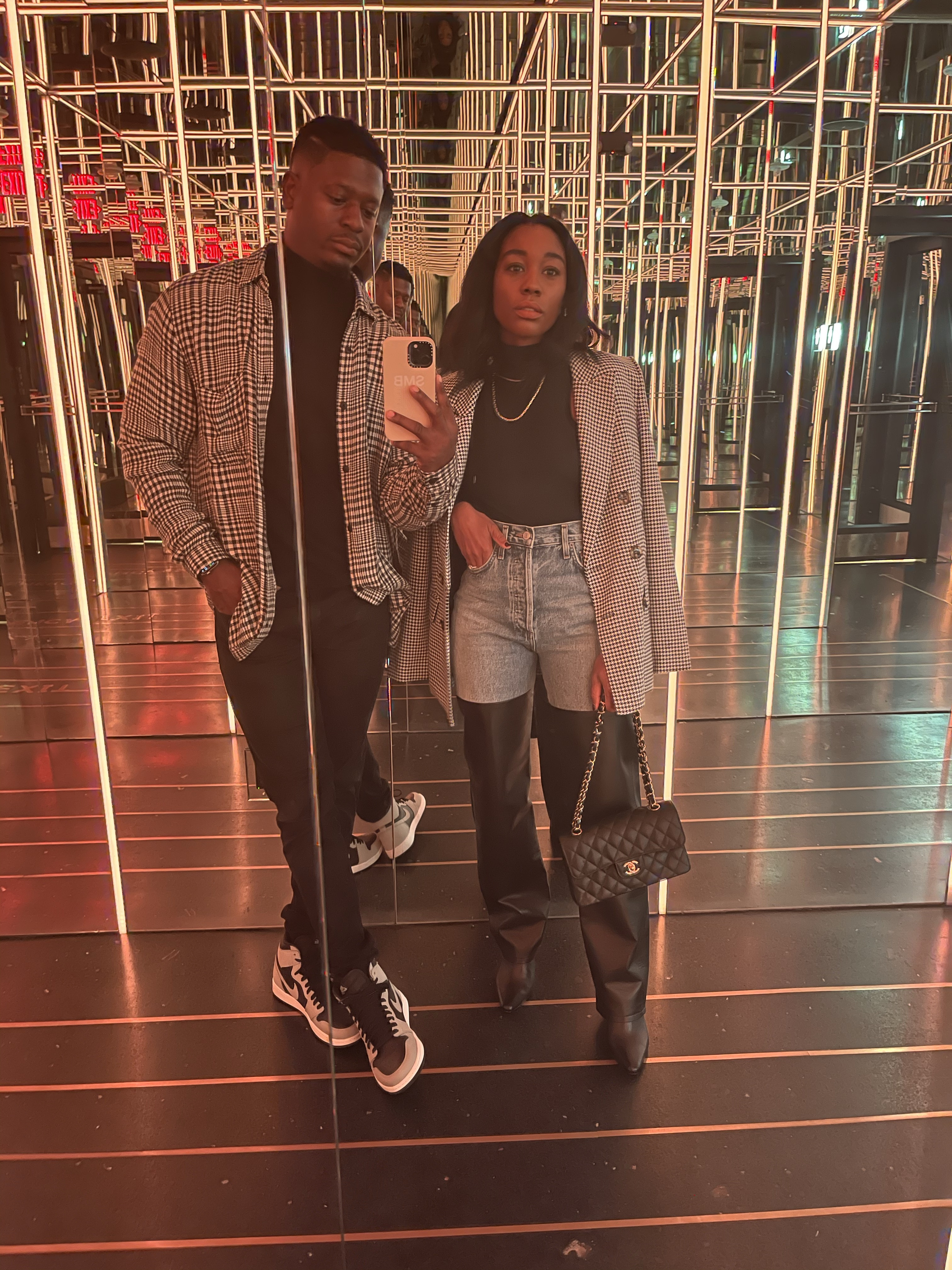 Black and white checkered shirt, black jeans, Jordan 1 sneakers 

#LTKShoeCrush #LTKActive #LTKMens