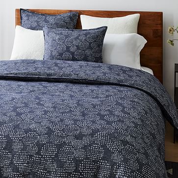 Organic Flannel Dotted Jacquard Duvet Cover & Shams | West Elm (US)