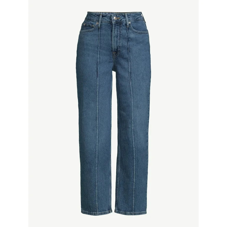 Free Assembly Women's Pintuck Cropped Wide Leg Straight Jeans, Sizes 0-18 | Walmart (US)