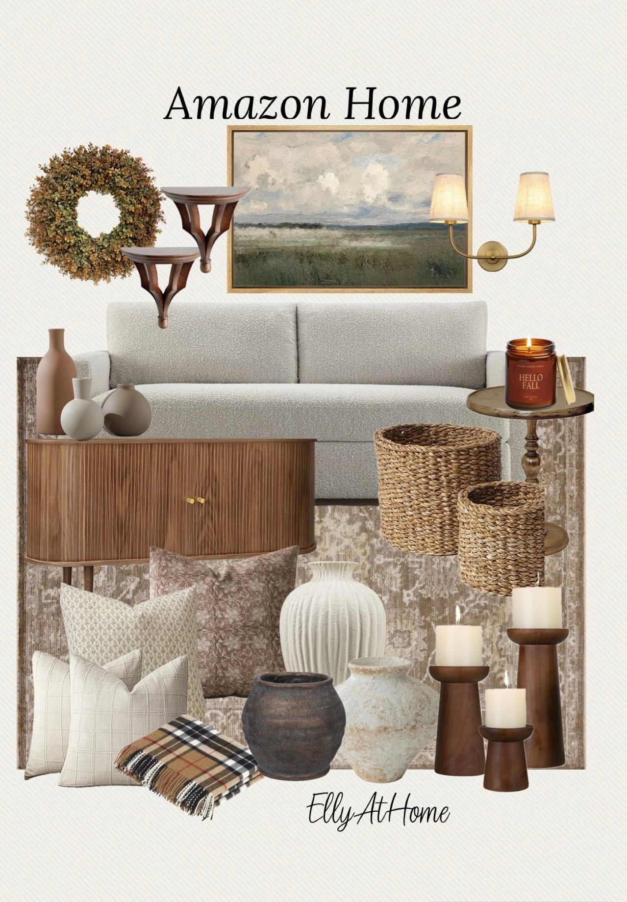 Amazon fall home. Classic home styling, neutral area rugs, wood cabinet, sofas, throw pillows, blankets, vases, candleholders, artwork, sconces + more! Fall home decor accessories, free shipping. 

#LTKFindsUnder50 #LTKHome #LTKStyleTip
