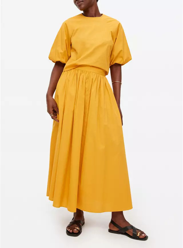 Yellow Poplin Midaxi Co-ord Full Skirt 20 | Tu Clothing