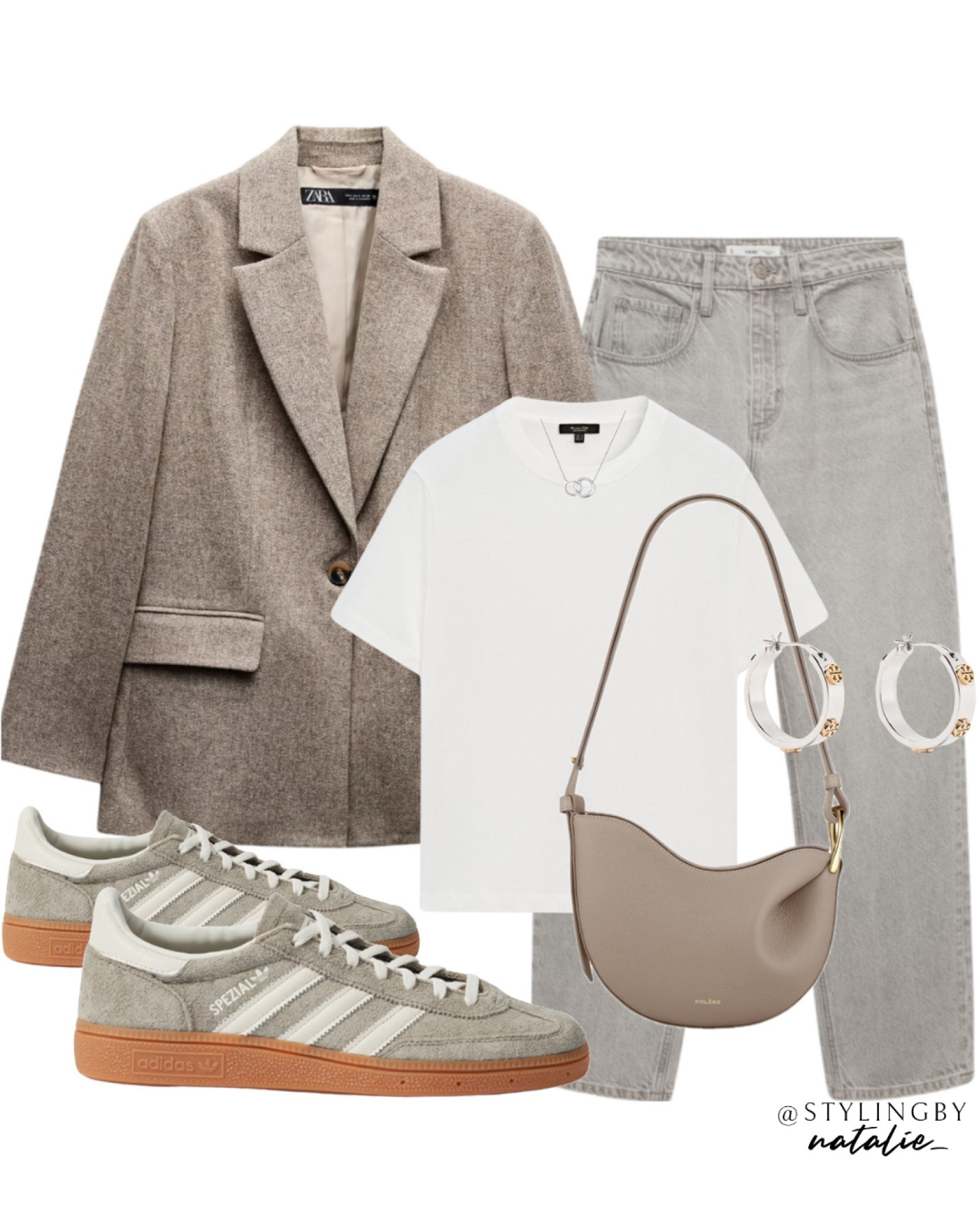 Zara blazer with grey balloon jeans, white t-shirt, adidas Spezials and Polene bag. Autumn look, casual fall outfit.

#LTKautumn #LTKstyletip #LTKeurope