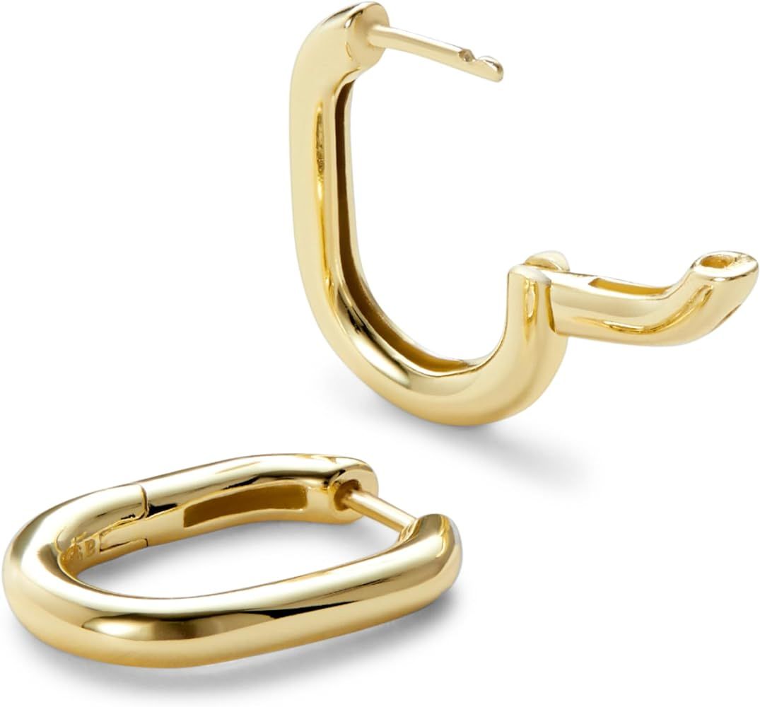 Ana Luisa Rox Earrings Collection - Chic 14K Gold Plated & Rhodium Silver Hoops in Small & Mini S... | Amazon (US)