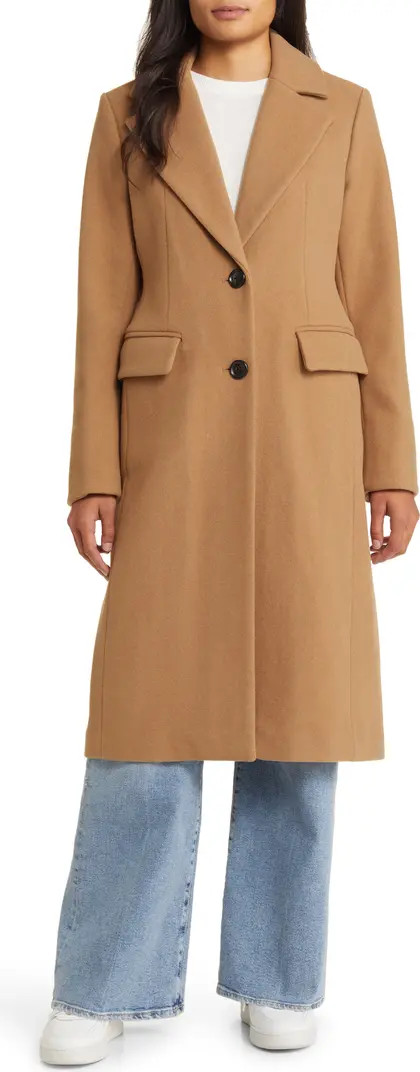 MICHAEL Michael Kors Notch Collar Wool Blend Coat | Nordstrom | Nordstrom