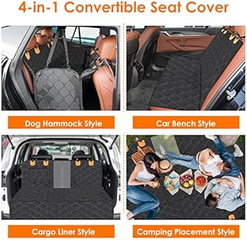 MIXJOY Dog Car Seat Cover, Dog Seat Cover with Mesh Window, Dog Hammock for Car with Storage Pock... | Amazon (US)