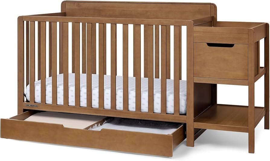 Delta Children Maya 5-in-1 Convertible Crib and Changer with Storage, Converts to Toddler Bed, Da... | Amazon (US)