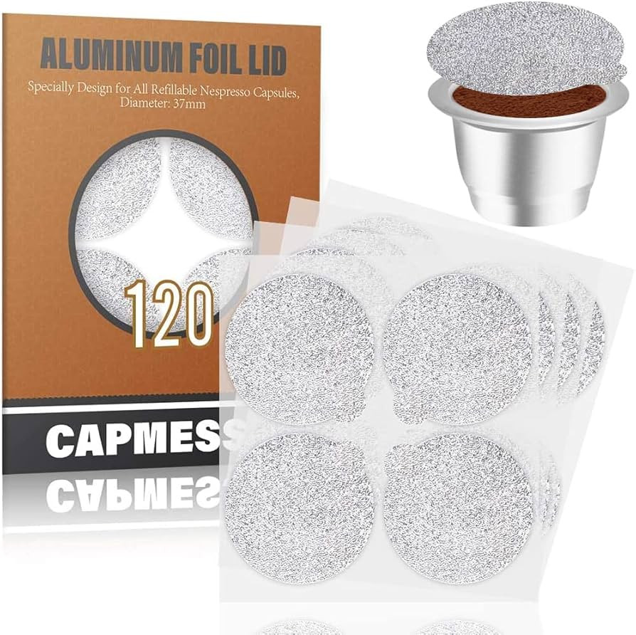 CAPMESSO Espresso Foils -Coffee Pod Seal Lids to Reusable Nespresso Capsules Refillable Pods Comp... | Amazon (US)