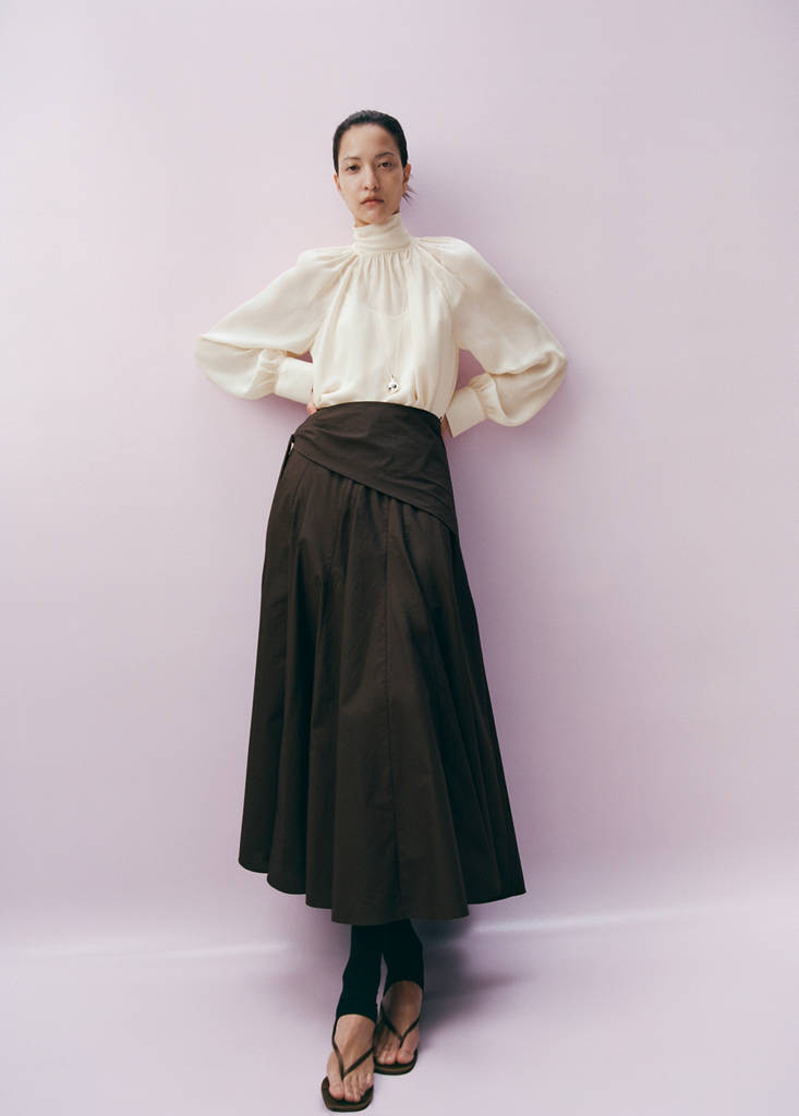 High-neck semi-transparent blouse ecru - Women - 6 - MANGO | MANGO (UK)