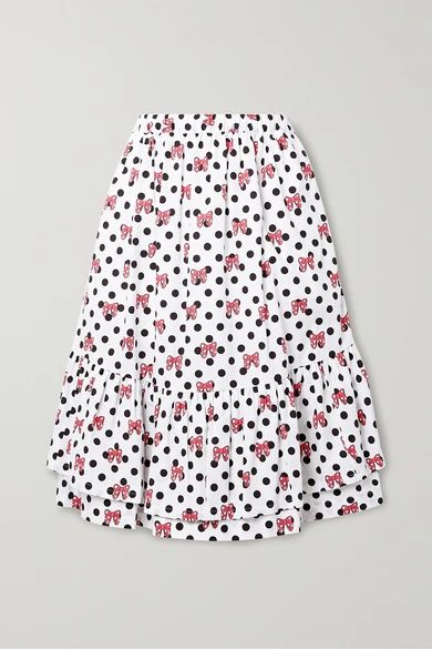 Comme des Garçons GIRL - Disney Ruffled Printed Cotton-poplin Skirt - White | NET-A-PORTER (US)