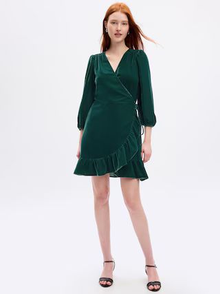 Velvet Wrap Mini Dress | Gap (US)