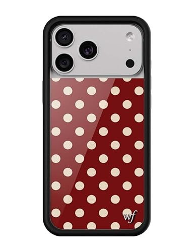 Wildflower Cases - Compatible with iPhone 17 Pro Max | Protective Black Bumper, 4ft Drop Test Certified, Women Owned Small Business | Classic Dots Spotted Trendy Cute | Polka Dot - Burgundy & Cream | Amazon (US)