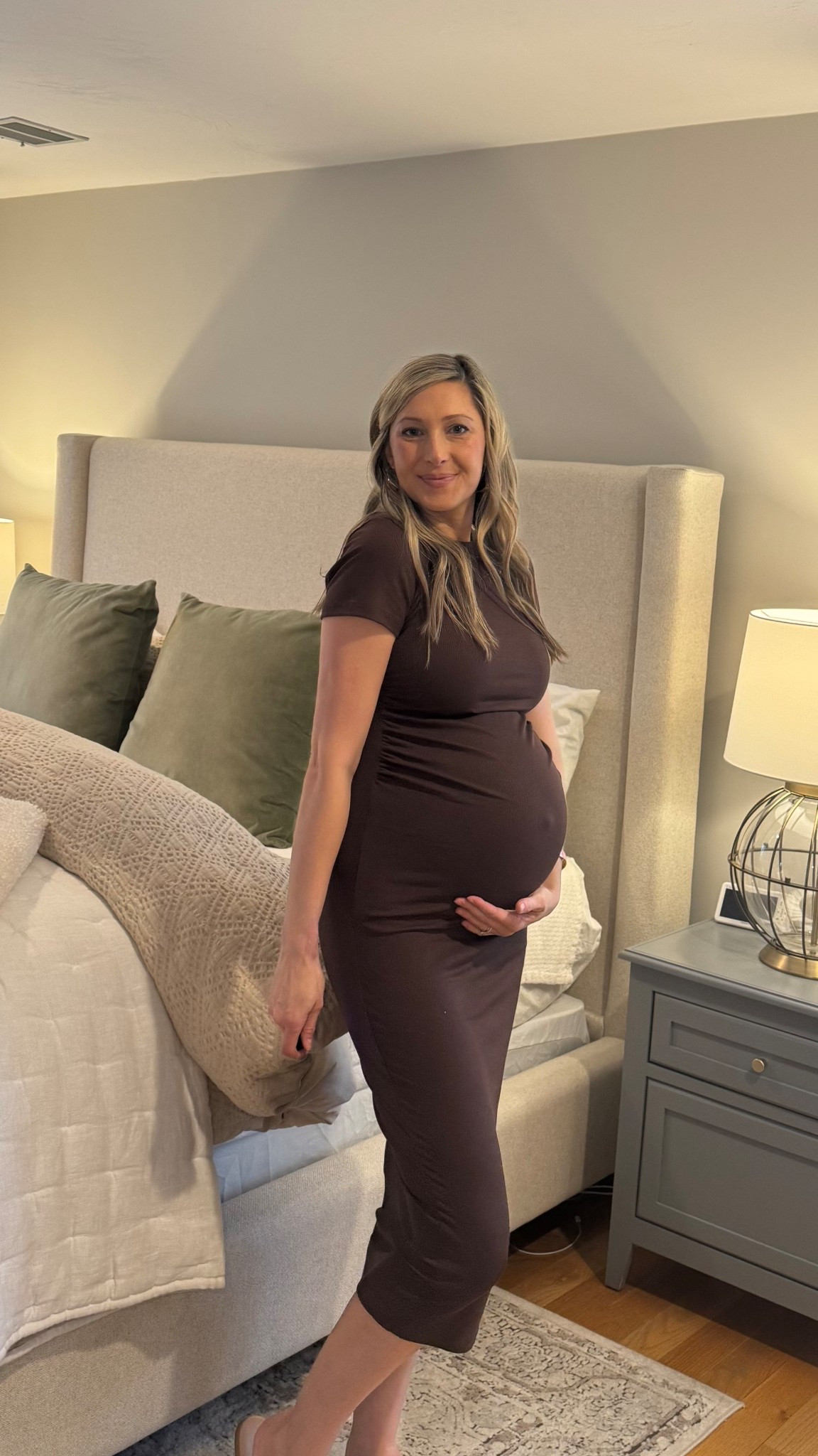 Loving this maternity dress 🤎 the comfort, style, length, color I could go on and on! 

#LTKFamily #LTKBump #LTKBaby