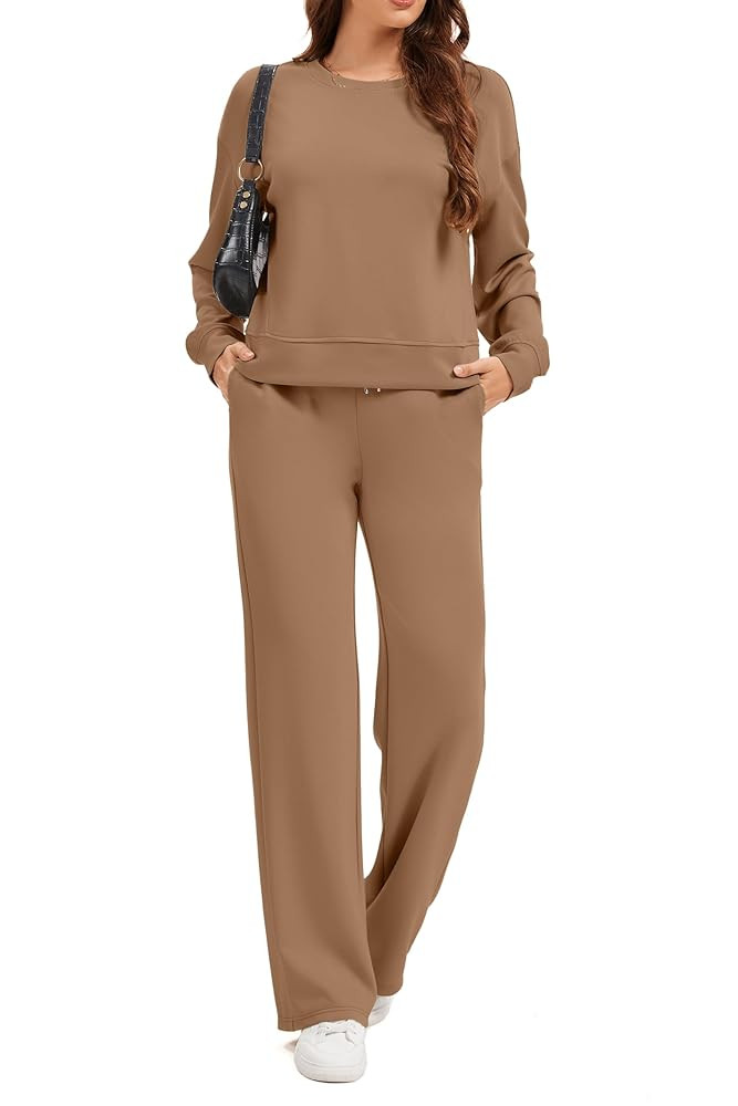 Sixstar Women Two Piece Outfits Sweatsuit Zip Up Sweatshirt Wide Leg Sweatpant Matching Travel Tr... | Amazon (US)