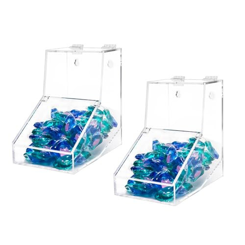 Laundry Pods Container, Acrylic Candy Dispenser Holder with 2 Lids, Dishwasher Pod Holder, Coffee Pod Holder, Laundry Pod Holder for Laundry Room, Kitchen, Home (2pcs, 8.1"L x 5.3"W x 8.1"H) | Amazon (US)