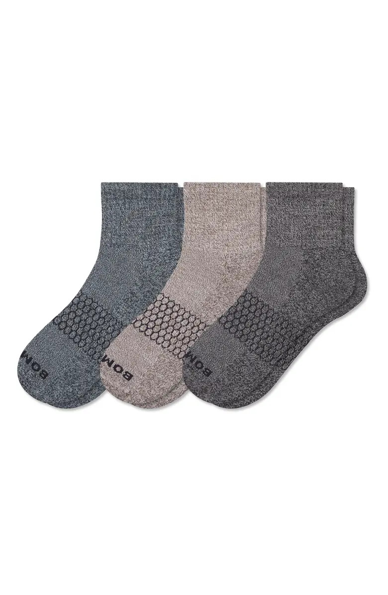 Bombas Assorted 3-Pack Marl Quarter Crew Socks | Nordstrom | Nordstrom