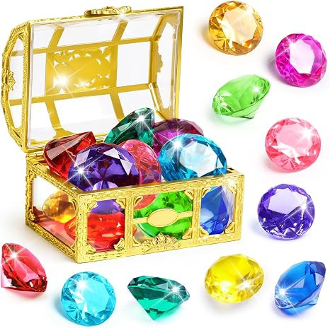 Large Diving Gem Pool Toys with Golden Treasure Box | Amazon (US)