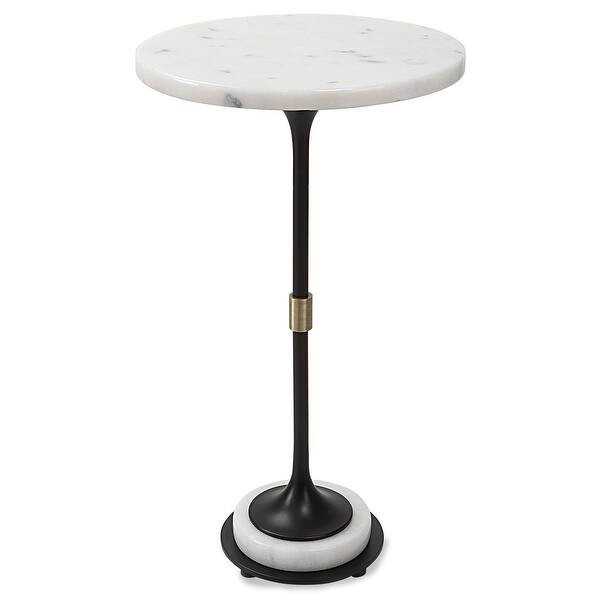 Uttermost Sentry White Marble Accent Table - 13" dia x 22" | Bed Bath & Beyond