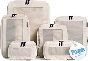 Compression Packing Cubes for Travel - Luggage Organizer Bags - Double Zipper Packing Cubes for S... | Amazon (US)