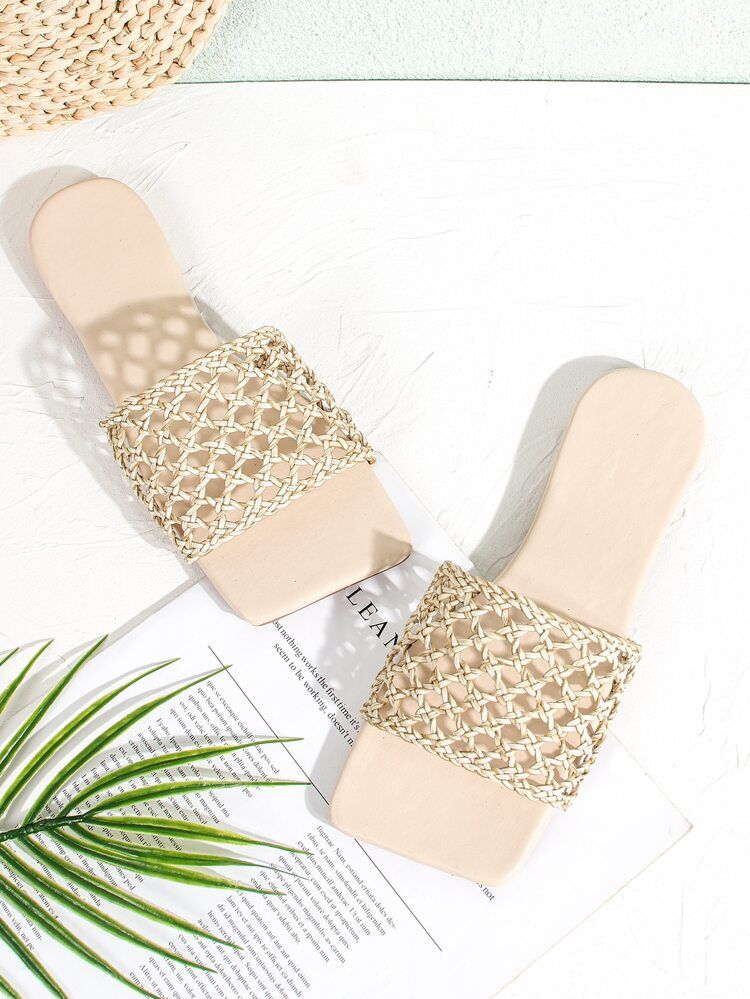 Braided Hollow Out Slide Sandals | SHEIN