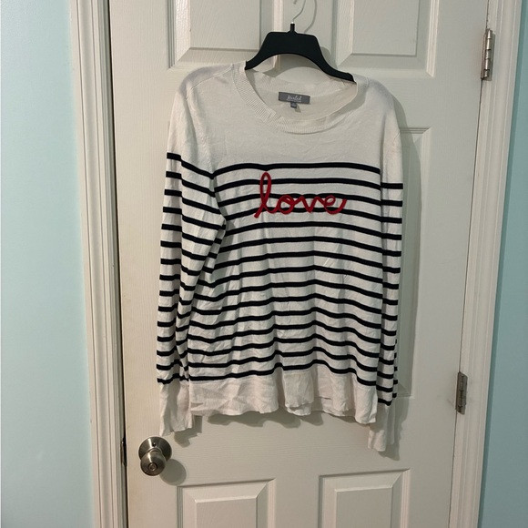 Marled Nautical Stripe Love Graphic Long Sleeve Top | Poshmark