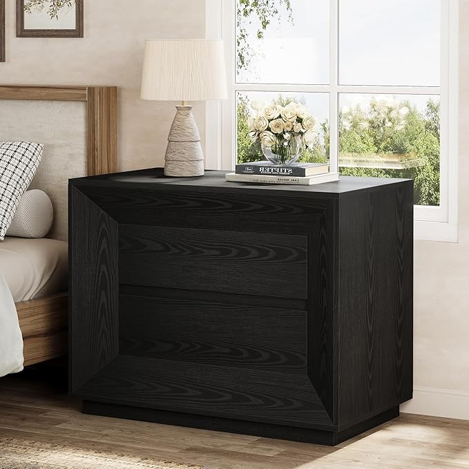 Tribesigns Nightstand, Large Night Stand with 2 Drawers, Oversized Nightstand Bedside Table Sofa ... | Amazon (US)