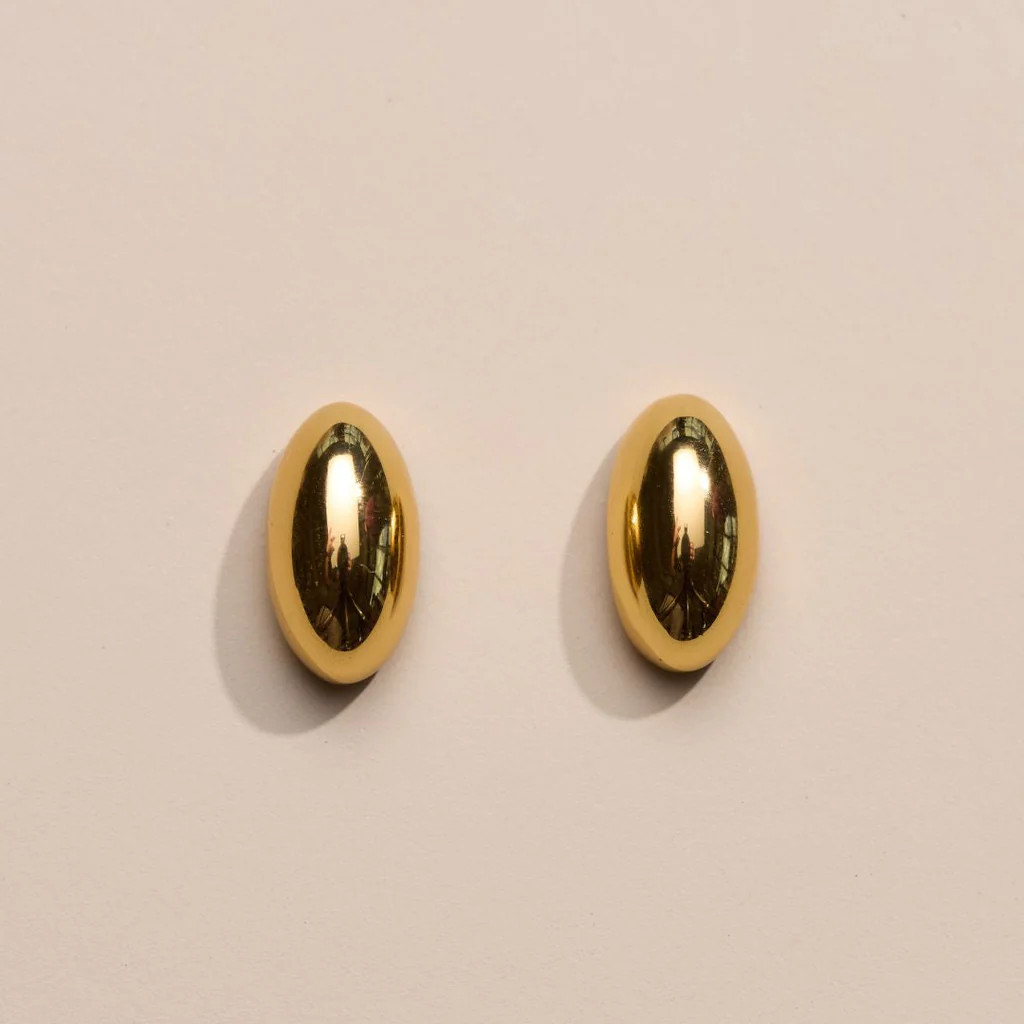 Gold Dome Studs | Nickel and Suede