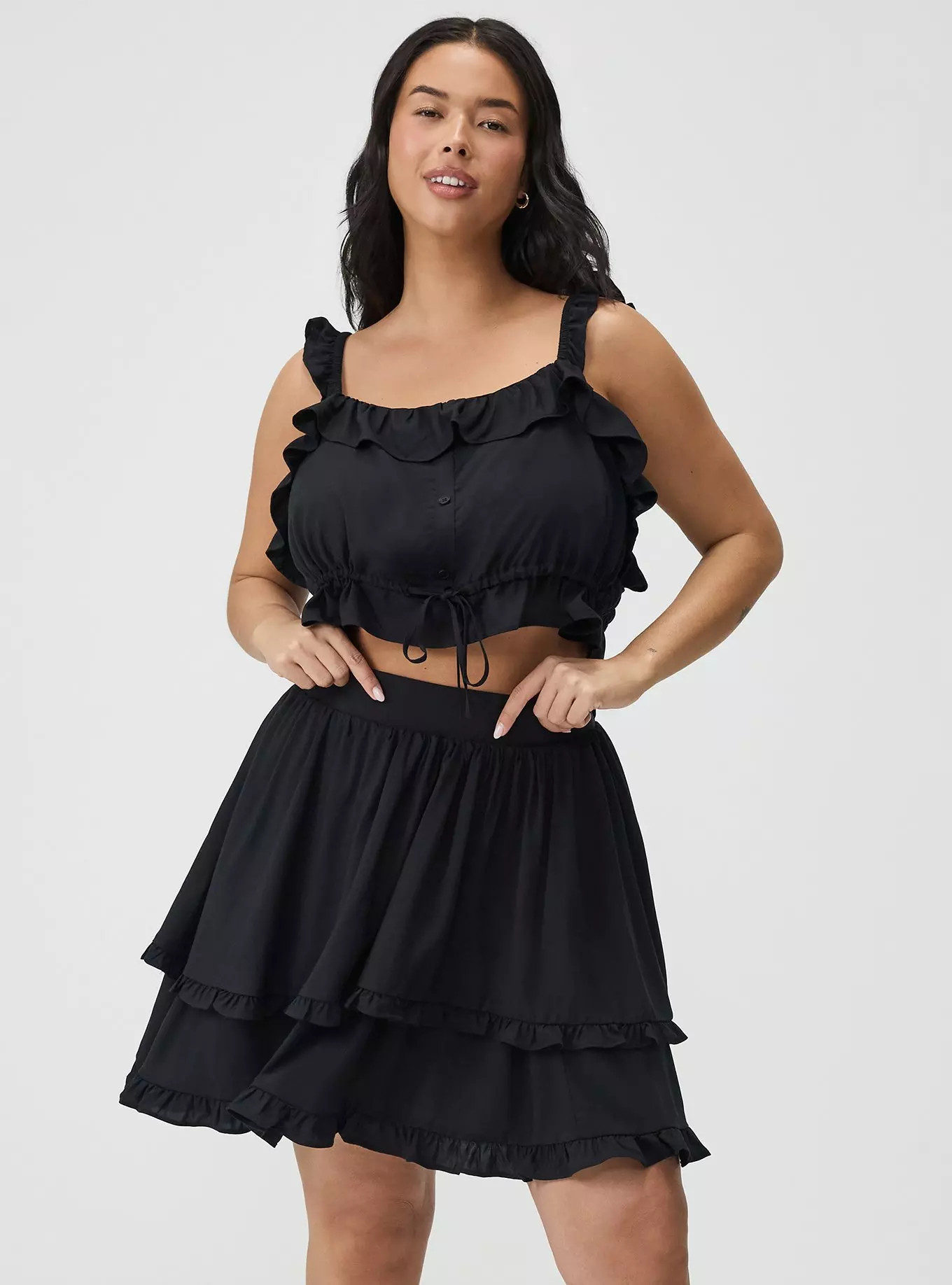 Challis Ruffle Mini Skirt Set | Torrid (US & Canada)