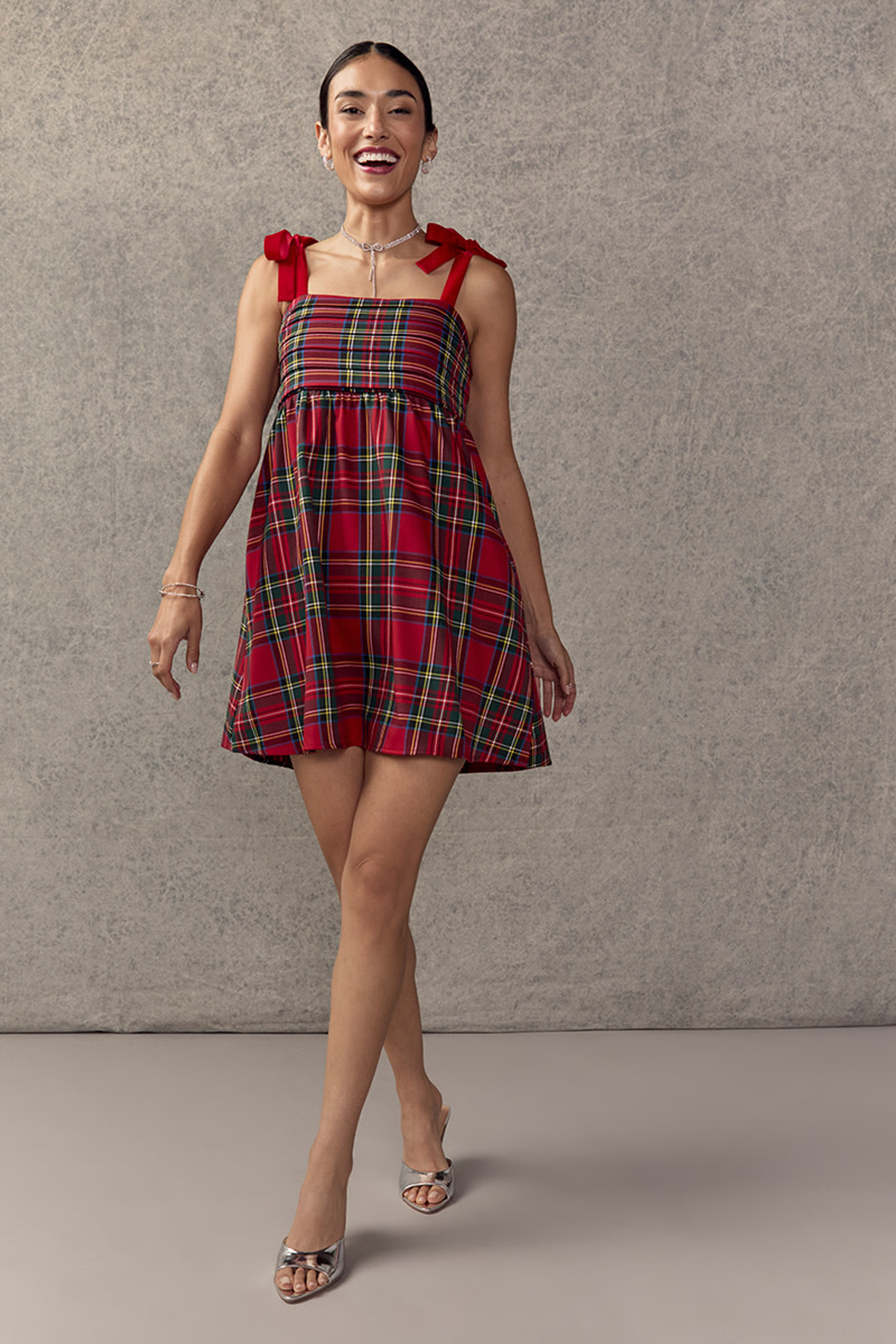 Lorrie Tie Strap Pleated Mini Dress | Francesca's