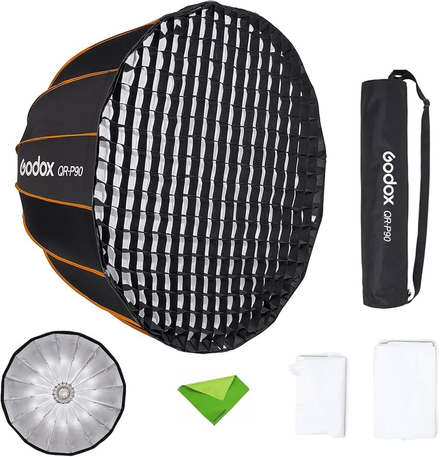 GODOX QR-P90 35.4 Inch/90CM Parabolic Softbox, Bowens Mount Soft Boxes, Quick Release Parabolic S... | Amazon (US)